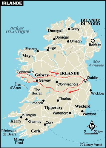 Carte d'Irlande